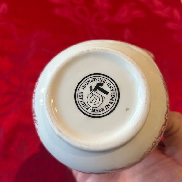 English Ironstone Transferware Creamer Pitcher Late Vintage Scenic China England - Picture 3 of 6